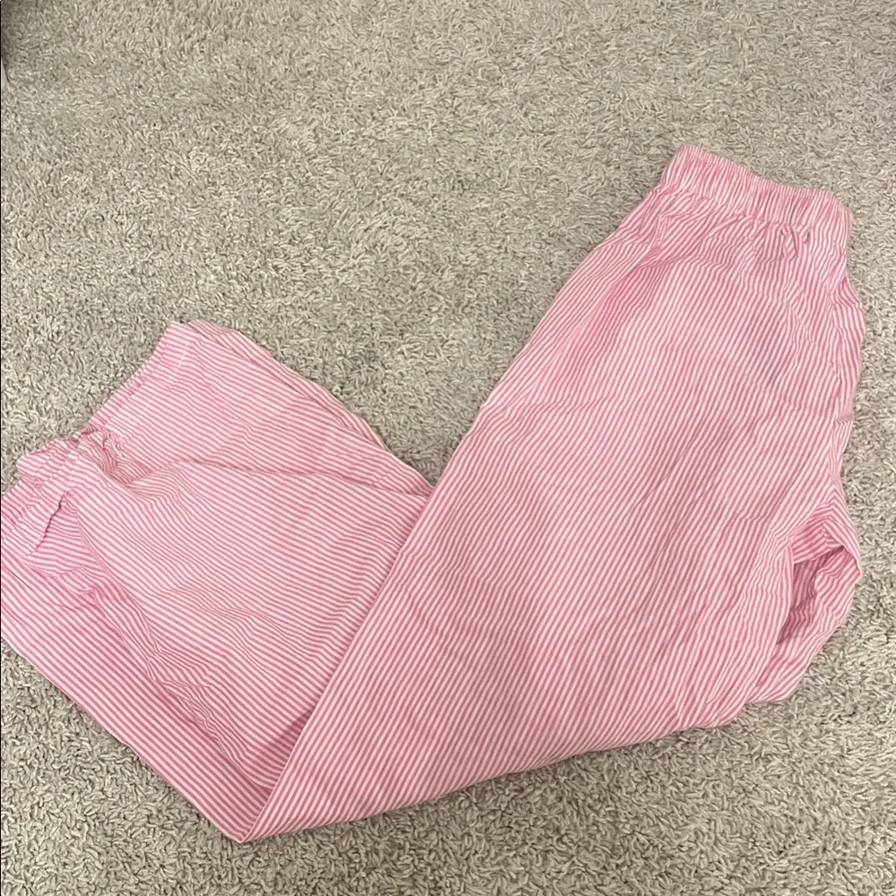 Wide leg pink stripped beach pant XS - Picture 2 of 3